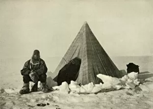 Marshall Outside a Tent, at the Camp, c1908, (1909) #15467325