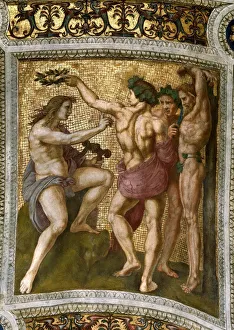 Apollon Prints: Marsyas and Apollo. (Ceiling Fresco in Stanza della Segnatura), ca 1510-1511. Creator