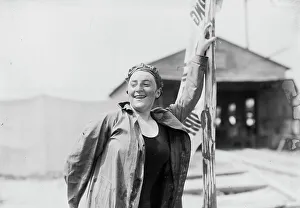 Sportswoman Prints: Martha Lachman(?) 100 yd. Swim, (1912?). Creator: Bain News Service