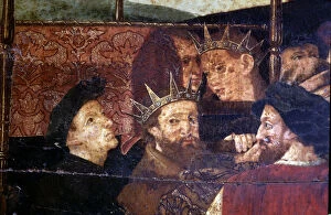 Martin I El Humano (1356-1410), King of Aragon and Catalonia, with his son Martin The Young