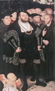 Painted Wood Prints: Martin Luther with reformers, c1530