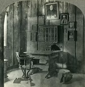 Fortifications Collection: Martin Luthers Room and Desk on Which He translated Bible, Wartburg Castle, Eisenach