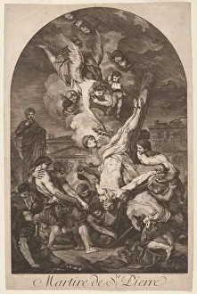 Etching On Laid Paper Gallery: Martire de St. Pierre (The Martyrdom of Saint Peter), c. 1750s. Creator: Jean Barbault