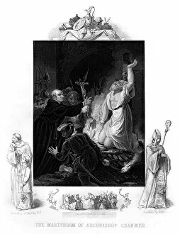 Heresy Gallery: The Martyrdom of Archbishop Cranmer, 1556, (1877). Artist: J Rogers