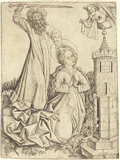 Barbara St Prints: The Martyrdom of Saint Barbara, c. 1450. Creator: Master ES