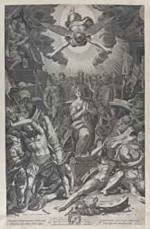 Saint Catherine Gallery: Martyrdom of Saint Catherine, after Bernardino Passari, 1588. Creator: Gijsbert Van Veen