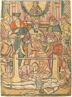 Torture Gallery: The Martyrdom of Saint Erasmus, 1480 / 1490. Creator: Unknown