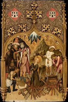 Bernat Gallery: The Martyrdom of Saint Lucy, c. 1440. Artist: Martorell, Bernat, the Elder (1390-1452)