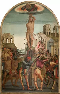 Roman Soldier Gallery: The Martyrdom of Saint Sebastian, ca 1498. Creator: Signorelli, Luca (ca 1441-1523)
