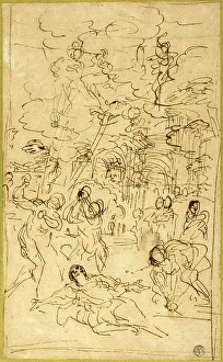 Pietro Berrettini Prints: The Martyrdom of Saint Stephen, c.1660. Creator: Pietro da Cortona