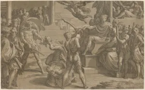 Executing Prints: The Martyrdom of Saints Peter and Paul [recto], c. 1530. Creator: Antonio da Trento