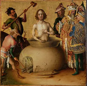 Martyrdom of St John the Evangelist, after 1435. Creator: Stephan Lochner