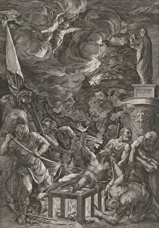 Vecellio Collection: Martyrdom of St. Lawrence, 1571. Creator: Cornelis Cort