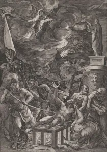 Tiziano Prints: Martyrdom of St. Lawrence, 1571. Creator: Cornelis Cort