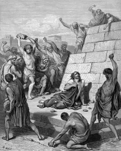 Martyred Prints: Martyrdom of St Stephen, c36 (1866). Artist: Gustave Dore