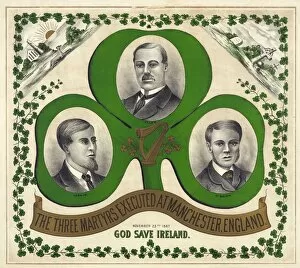 Manchester Collection: The Three Martyrs Executed At Manchester, England: God Save Ireland, c.1893