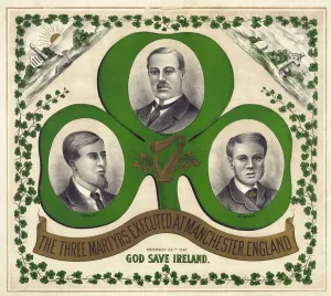 American School 19th Century Prints: The Three Martyrs Executed At Manchester, England: God Save Ireland, c. 1893