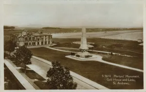 St Andrews Prints: Martyrs Monument, Golf House and Links, St. Andrews, c1900