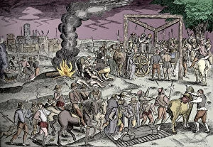 Burned At The Stake Collection: Martyrs at Smithfield, London, c1600 (1904)