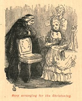 The Comic History Of England Gallery: Mary arranging for the Christening, 1897. Creator: John Leech