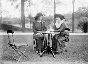 Garden Furniture Prints: Mary Condon & Mrs. T. Woodruff, between c1910 and c1915. Creator: Bain News Service