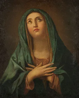 Obedience Prints: Mary with crossed arms, unknown date. Creator: Anon