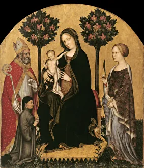 Mary Enthroned with the Child, Saints and a Donor. Artist: Gentile da Fabriano (ca 1370-1427) Mary Enthroned with the Child, Saints and a Donor. Artist: Gentile da Fabriano (ca 1370-1427)
