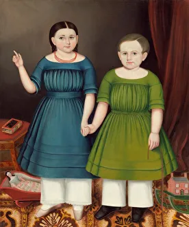 Unbreeched Prints: Mary and Francis Wilcox, 1845. Creator: Joseph Whiting Stock