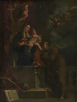 Anibale Caracci Prints: Mary, Jesus and St Francis, 1570-1719. Creator: Carracci'erne