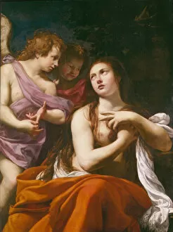 Mary Of Magdala Gallery: Mary Magdalene and two Angels, 1621. Creator: Vouet, Simon (1590-1649)