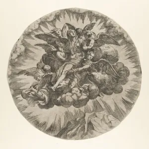 Giulio Pippi Detto Giulio Romano Prints: Mary Magdalene carried to Heaven, ca. 1544. ca. 1544. Creator: Anon