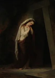 Mary Magdelene Prints: Mary Magdalene at Christ's Tomb, 1869. Creator: Robert Wilhelm Ekman