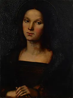 Perugino Pietro Prints: Mary Magdalene, copy after Pietro Perugino, 1897. Creator: Albert Gebhard