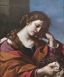 Mary Of Magdala Gallery: Mary Magdalene with the Crown of Thorns, 1632. Creator: Guercino (1591-1666)
