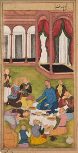 Northern India Prints: Mary Magdalene Presents Ointment to Jesus, from a Mirror of Holiness... 1602-1604