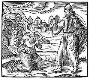 Sepulchre Prints: Mary Magdalene seeing the apparition of the risen Jesus Christ, c1500