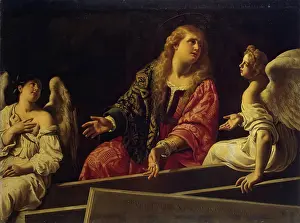 Empty Prints: Mary Magdalene at the Tomb of the Risen Christ, 1620. Creator: Antiveduto Grammatica