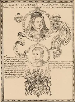 Mary Stewart Prints: Mary, Queen of Scots (1542-1587) and King James VI and I (1566-1625), 1889