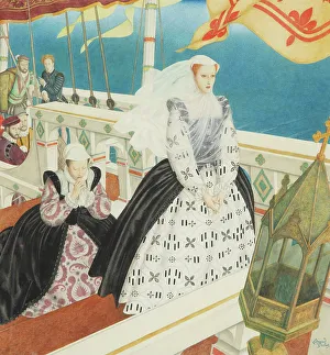 Mary Stuart Prints: Mary, Queen of Scots, ca 1934. Creator: Dulac, Edmund (1882-1953)