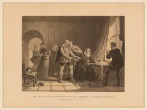 Mary Gallery: Mary Queen of Scots Compelled To Sign Her Abdication in Lochleven Castle, 1567, (1878)