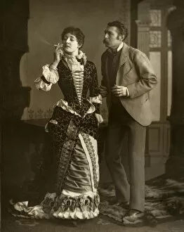 Mary Rorke and Charles Wyndham, British actors, 1882. Artist: Brown, Barnes & Bell