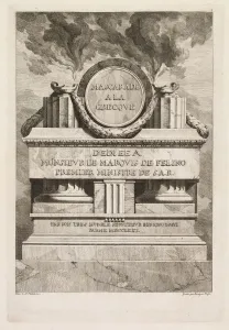 Benigno Bossi Prints: Mascarade a la Grecque: Dedication Page, 1771. Creator: Benigno Bossi (Italian, 1727-1792)