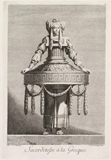 Benigno Bossi Prints: Mascarade a la Grecque: Sacerdotesse a la Grecque (Plate 8), 1771. Creator
