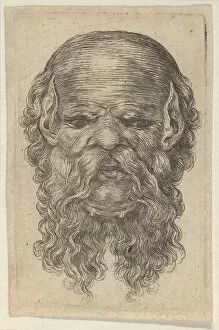 Mask of a Bald Man with Pointed Ears and a Long, Parted Beard, from Divers Masques, ca