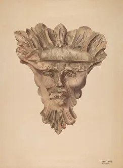 Na And Xef Prints: Mask, c. 1939. Creator: Harry King