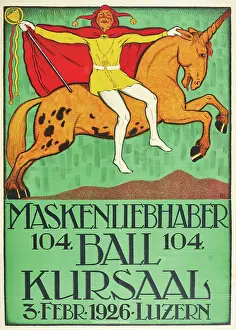 Art Deco Prints: Mask Lovers Ball, Kursaal Lucerne, 1926