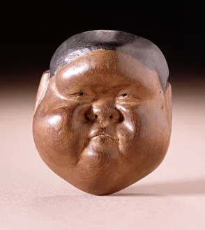Chubby Prints: Mask of Sumo, 18th century. Creator: Unknown