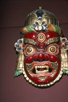 West Bengal Prints: Mask of the War and Mountain God, Kangchendzonga, Sikkim, Himalaya