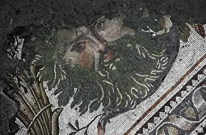 Masked head, mosaic pavement in the Great Palace of Constantinople, 4th-6th century. Creator: Unknown
