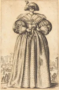 Masked Noble Woman, c. 1620 / 1623. Creator: Jacques Callot